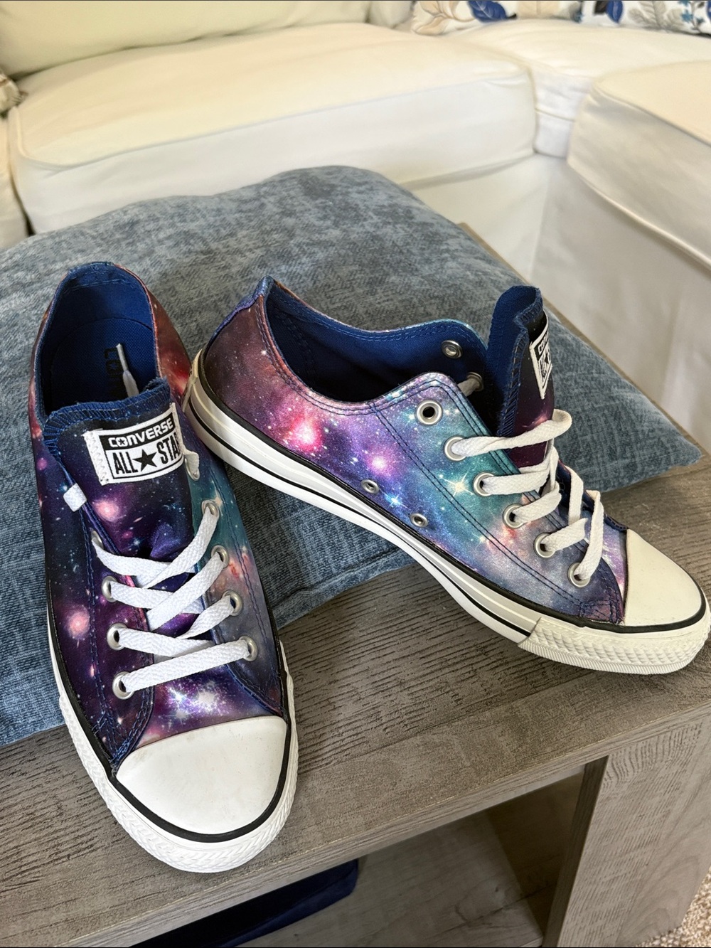 Unisex- Converse Low Top Galaxy Print Sneakers - Purple Blue Pink. (W 9/ M 7)